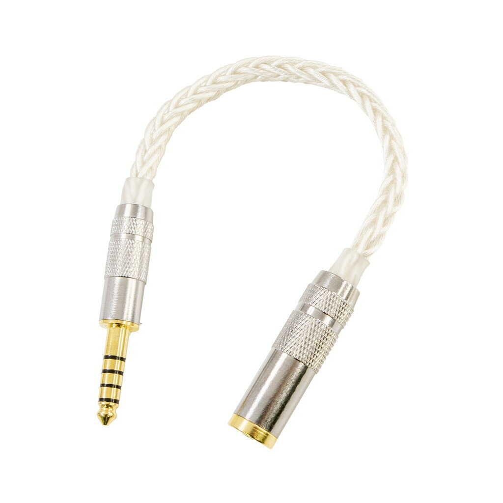 オーディオ 変換ケーブル 4.4mmプラグ → 3.5mmジャック（アンバランス接続） 編み込み ケーブル長 約10..