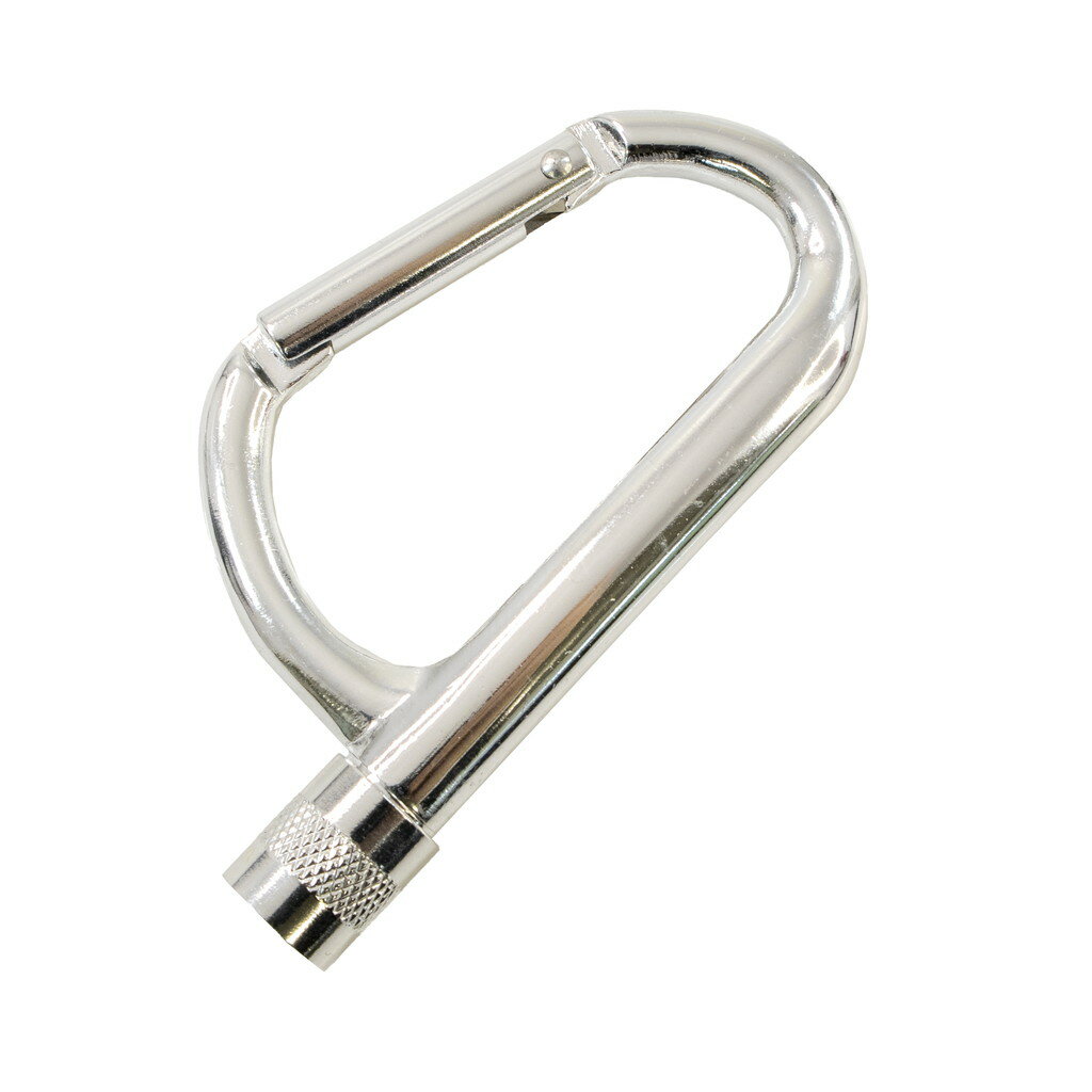 【アウトレット】 マクサー電機 カバンなどに引っ掛けて使える カラビナ型 LEDライト シルバー ※電池は..