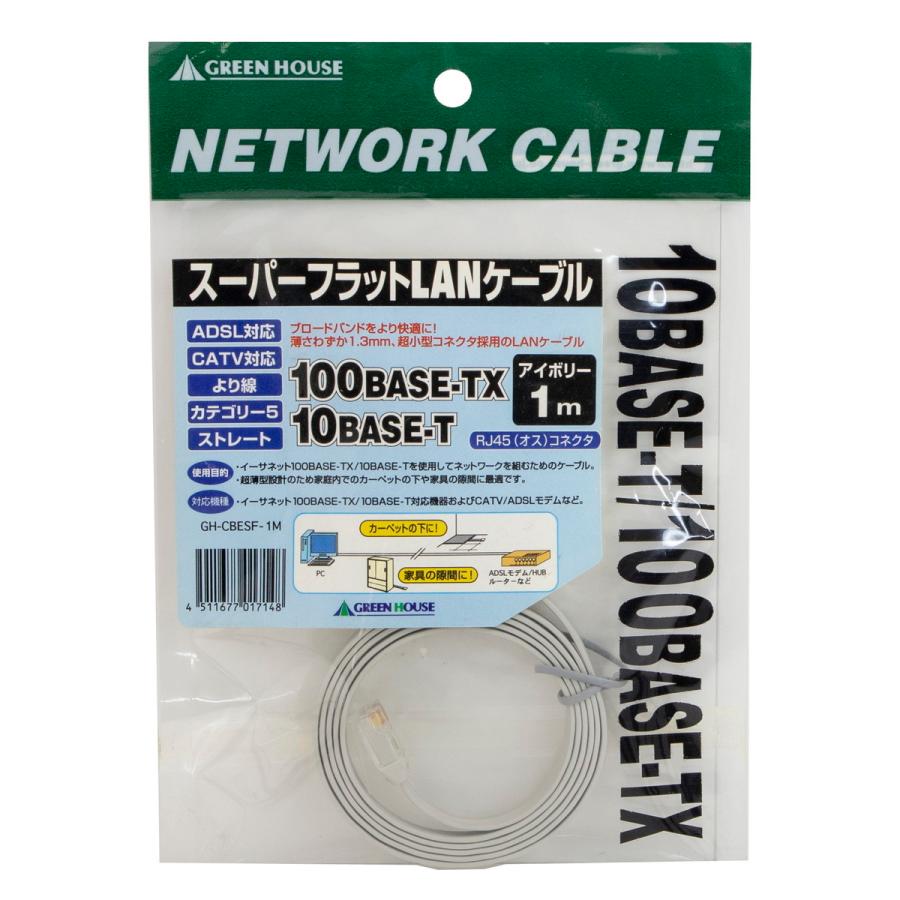 ѡեå LAN֥ 1m RJ45ʥ˥ͥ IV GREEN HOUSE GH-CBESF-1M
