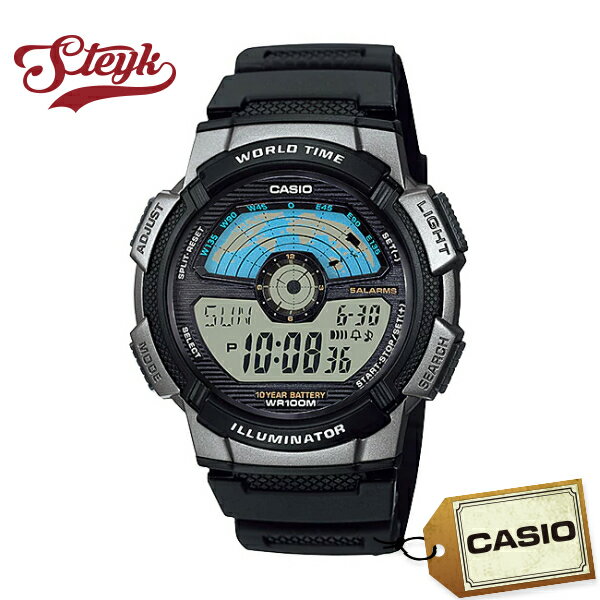 CASIO カシオ 腕時計 チープカシオ ワールドトラベラー デジタル AE-1100W-1A メン ...