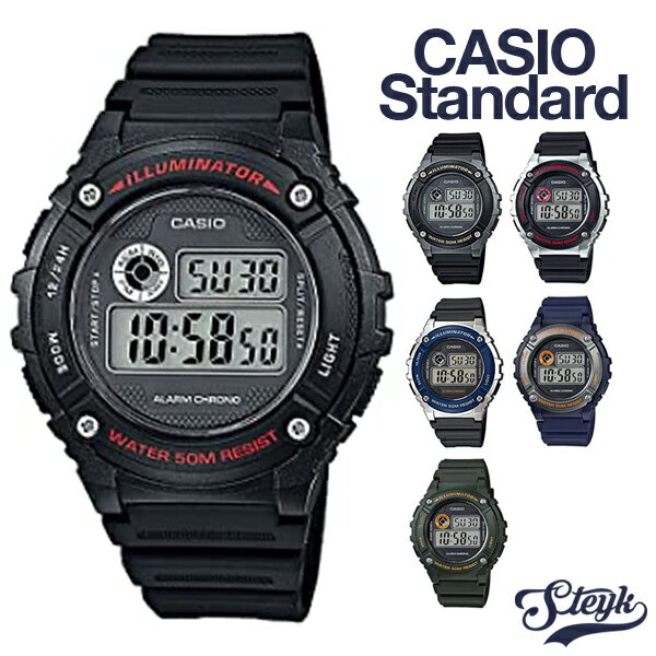 【15日23:59まで！店内ポイント最大36倍】CASIO W-216H カシオ 腕時計 デジタル チープカシオ スタンダード メンズ ブラック ネイビー カーキ 選べるモデル