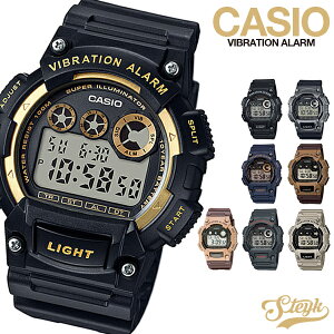 CASIO W-735H カシオ 腕時計 デジタル チープカシオ スタンダード バイブレーション機能 メンズ ブラック ネイビー グレー ゴールド ブラウン 選べるモデル