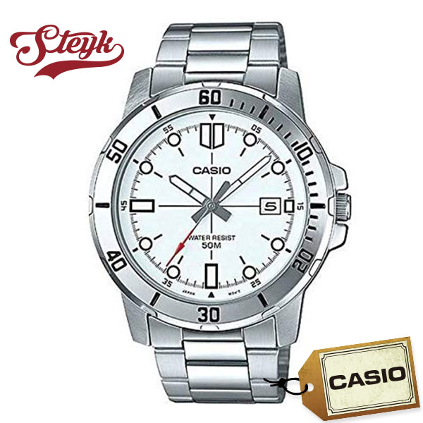 CASIO MTP-VD01D-7E カシオ 腕時計 アナログ スタンダード メンズ ホワイト シル ...