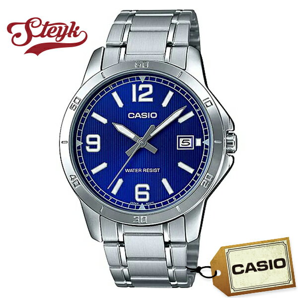CASIO MTP-V004D-2B カシオ 腕時計 アナログ スタンダード メンズ ネイビー シルバ...