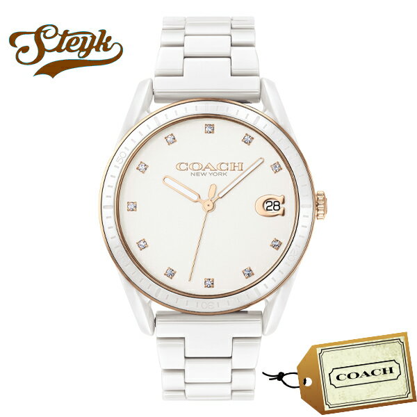COACH 14503263 コーチ 腕時計 アナログ PRESTON プレストン レディース ホワイト ゴールド カジュアル