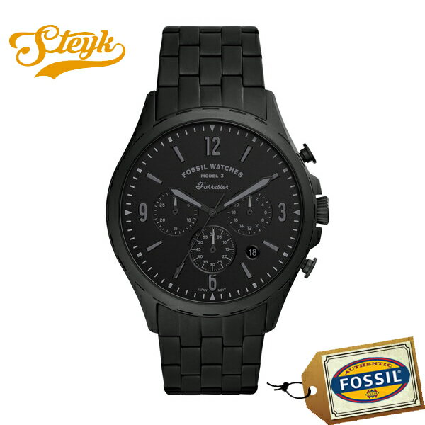 FOSSIL FS5697 フォッシル 腕時計 アナログ Forrester Chrono フォレスタークロノ メンズ ブラックサテン ブラック カジュアル