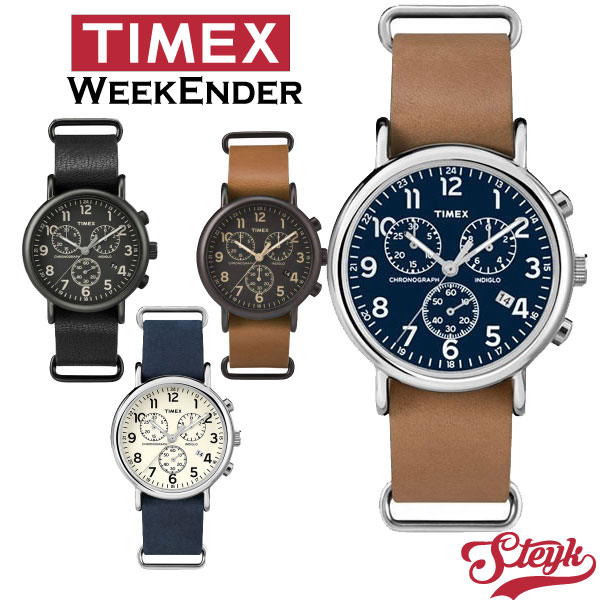 TIMEX タイメックス 時計 ウィークエンダー クロノグラフ 革ベルト メンズ 腕時計 男性 ウォッチ ネイビー ブラウン ペアウォッチ 本革 紺色 レディース おしゃれ ゴージャス ブランドのサムネイル