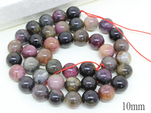 Genuine, Semi-Precious Stones - トルマリンA　ミックス　連売　丸玉9.5〜10mm1本 約39cm/連売り