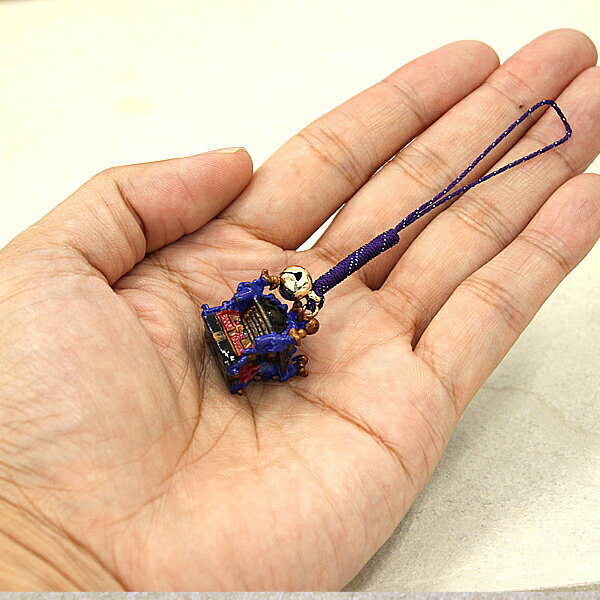 お神輿根付 ストラップ 青 御神輿 おみこし 祭り