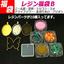レジン福袋B【ラメグリッター】【セッティング ミール皿】 空枠、シリコンモールド、乱切りホログラム、スターホログラム、ブリオン、ドライフラワー