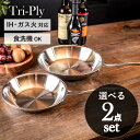 【 2点セット 】Tri-Ply ステンレス フライパン セット 20cm 22cm 24cm 26cm 28cm ih ガス 両用 【 ガス火 / IH / 食洗器 / オーブン 対応 】 長持ち 頑丈 おしゃれ ギフト シンプル 直火 フライパンIH