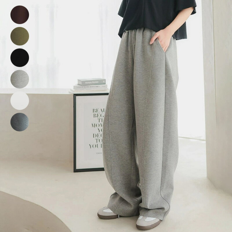 【新作登場★送料無料】ドレープワイドパンツ 2025秋冬 曲面デザイン ペティート ゆったり 上品