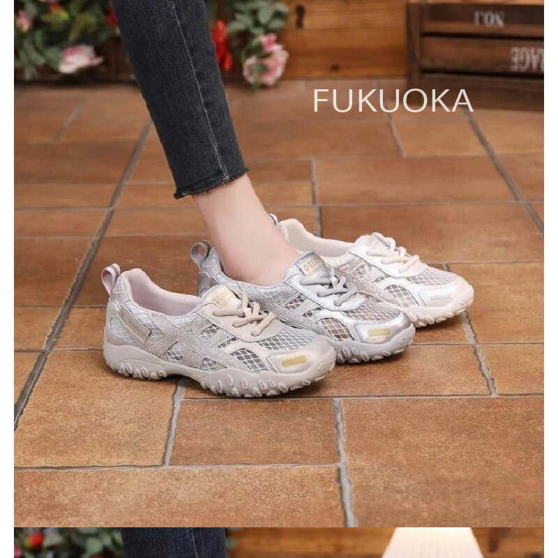 【レビュー特典 20％OFF】 「2025夏新作“ふわっ”と軽い！真皮×厚底で美脚見え◎通気性抜群のデザインスニーカー」履いた瞬間、まるで雲の上！柔らかソールで歩きやすく、真夏でもムレ知らずのメッシュ仕様 厚底でスタイルアップも叶う 今季注目の真皮デザインスニーカー
