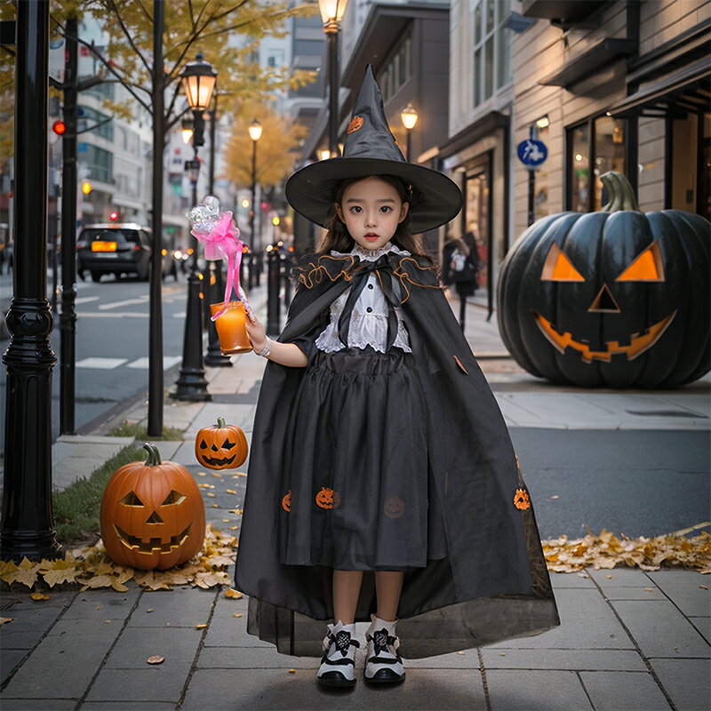 【送料無料 20％OFF】ハロウィーン 子供服 女の子 魔女 マント プリンセス コスプレ 可愛い 仮装衣装
