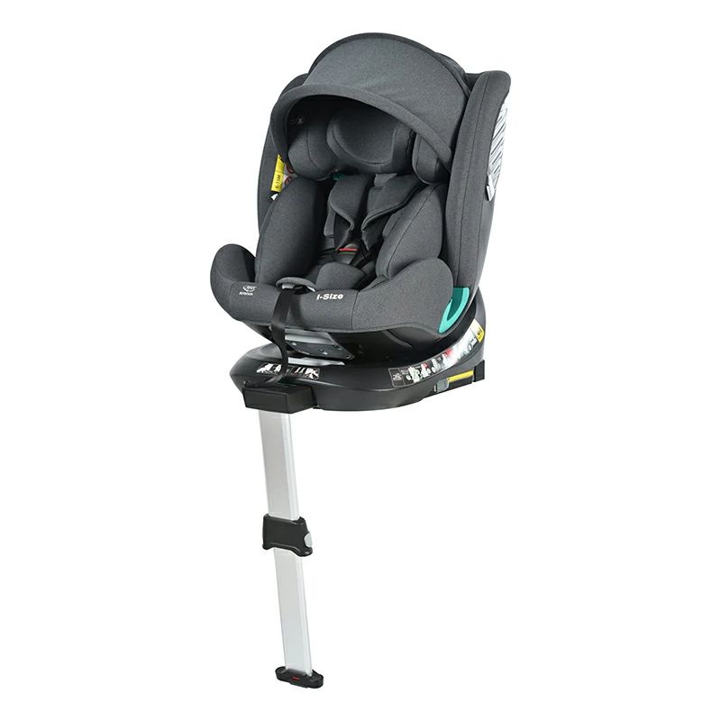 【サーポットレッグ】チャイルドシート 新生児 ISOFIX 0歳〜12歳 360度回転式 40〜150cm ジュニアシート 調節可能 洗える キャノピー付き ベビーシート 出産祝い 車【ダークグレー】