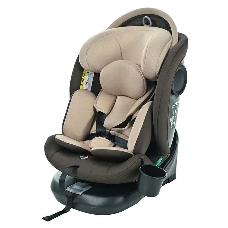 【レビュー特典 10%OFF】【トップテザータイプ】チャイルドシート 新生児 ISOFIX 0歳〜12歳 360度回転式 40〜150cm ジュニアシート 調節可能 洗える キャノピー付き ベビーシート ドリンクホルダー付き 出産祝い 車【グレー+パープル】 Item Code: N508P185231D