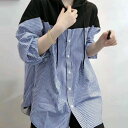【レビュー特典 20%OFF】切替 チュニック パーカー レディース 春秋 配色 ストライプ 異素材 プルオーバー トップス 長袖 カットソー ロングパーカー ドッキング チュニック フードつき ゆったり おしゃれ カジュアル 大きいサイズ 大人 体型カバー 送料無料