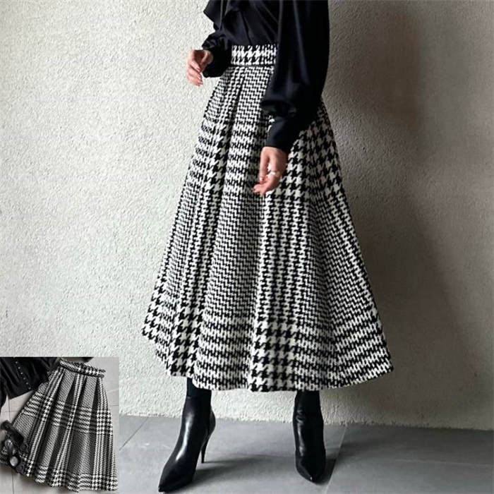 スカート ミモレ フレア Aライン 千鳥格子 大きいサイズ S~4XL 楽天市場】千鳥格子 スカート(素材(生地・毛糸)麻・リネン