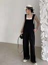オールインワン レディース サロペット パンツ ワイドパンツ 春 夏 秋 スリット入り ゆったり 体型カバー 女性 お呼ばれ 可愛い 無地 大きいサイズ おしゃ...