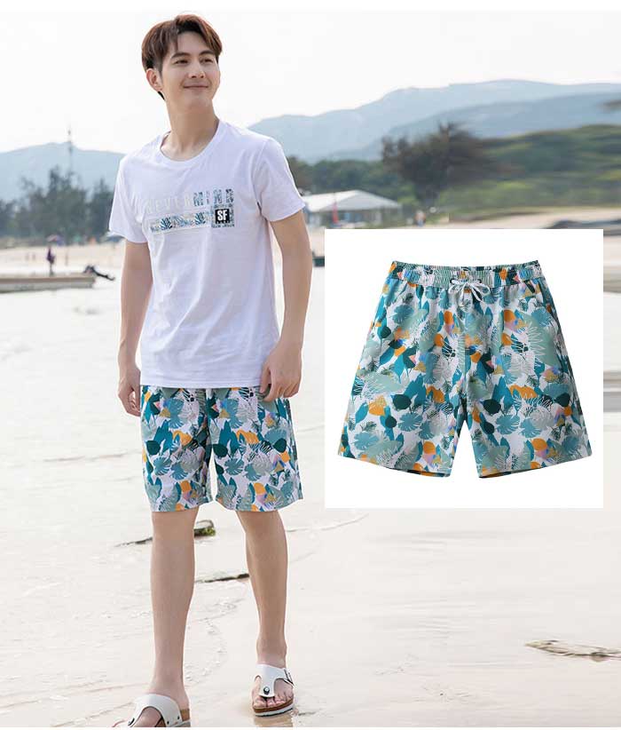 【レビュー特典 10%OFF】水着 ペア カップル ペア水着 ペアルック メンズ水着 セパレート 2点セット tシャツ サーフパンツ ショートパンツ 体型カバー 幾何学柄 カップルお揃い サマー ビーチ 温泉 プール デート 海遊び 旅行 韓国風 みずぎ