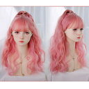 【レビュー特典 20%OFF】ウィッグ 欧米風 かつら ロリータ 原宿風 巻き毛 ぱっつん前髪 可愛い ピンク 姫髪 レディース COS コスプレ ゴスロリ ハ...