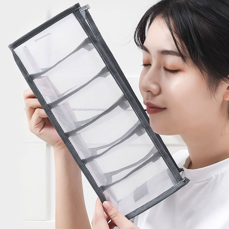 FUKUOKA ストアサービスのメッシュ収納ボックス 2点セット クローゼットケース 衣類ケース メッシュ 衣装ケース パンツ収納 収納 小物収納 収納ボックス 衣類 ケース 仕切り パンツ収納 タンス収納 引き出し 仕切りボックス 下着 整理 ランジェリー収納 収納ケース｜アングル3