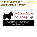スコティッシュ・テリア scottish terrier イン ハウス ステッカー 【犬 dog in house ドッグ シール 防犯】【文字変更可】