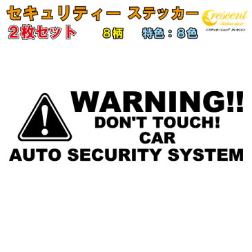 セキュリティー ステッカー　2枚セット：特色 全8色 【車 シール デカール 名入 防犯 security sticker かっこいい】【文字 変更可】