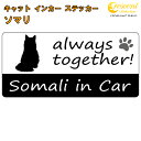 ソマリ somali in Car ステッカー プリントタイプ 【Cat in Car キャット インカー 猫 シール デカール】【文字変更可】