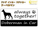 ドーベルマン doberman in Car ステッカー プリントタイプ 【dog in car ドッグ インカー 犬 シール デカール】【文字変更可】