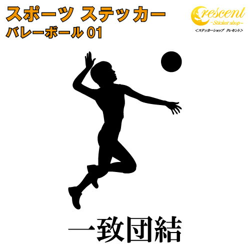 バレーボール ステッカー スポーツ 部活 応援 01【全26色 スローガン30種類】【クラブ チーム 標語 中学 高校 引率 volleyball】