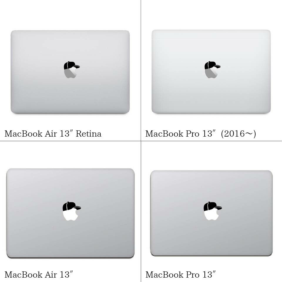 【全機種対応】MacBookステッカースキンシール野球帽rdquo;caprdquo;MacBookAirPro12131516M1