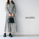 【LINE登録で500円オフクーポン】 sosotto ソソット 花柄プリントピンタックウエストドロストワンピース 42552218【2025AW 秋冬】 ギフト プレゼント ランキング