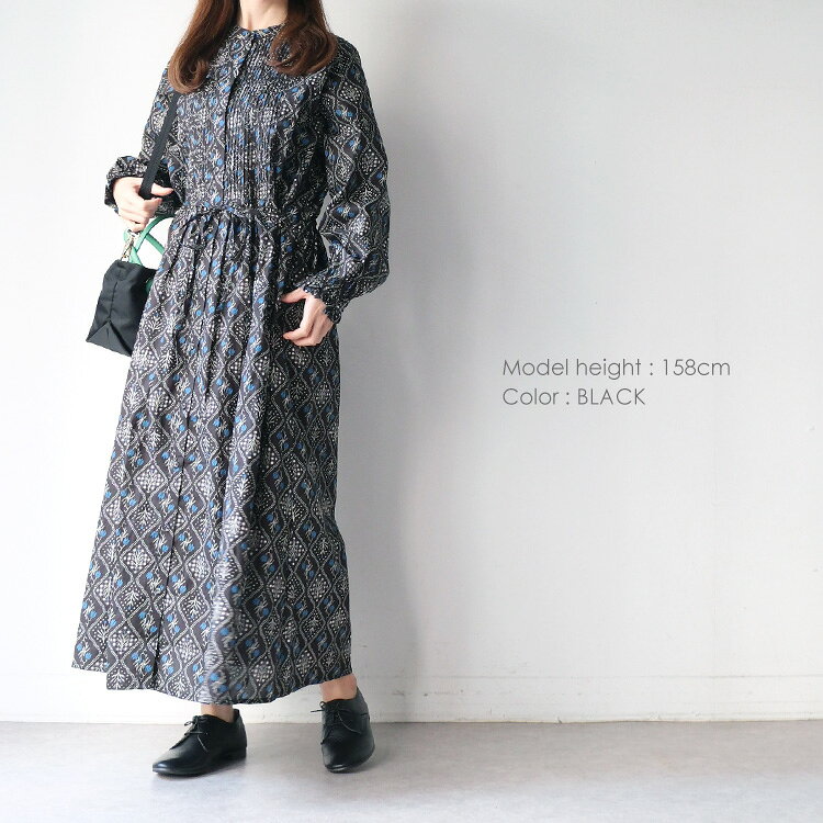 【30%OFF SALE/セール】 sosotto ソソット格子花柄ピンタックウエストドロストワンピース 42612118【2026SS 春夏】 ギフト プレゼント ランキング stillfr-10015921 Chouquetteシュケットレディース服 サンプル画像2