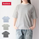  Healthknit / ヘルスニットナローボーダー ジャージークルーネック ショートスリーブプルオーバー 51015ボーダークルーネックT30代 40代 大人 女性 レディース カジュアル ナチュラル ファッション