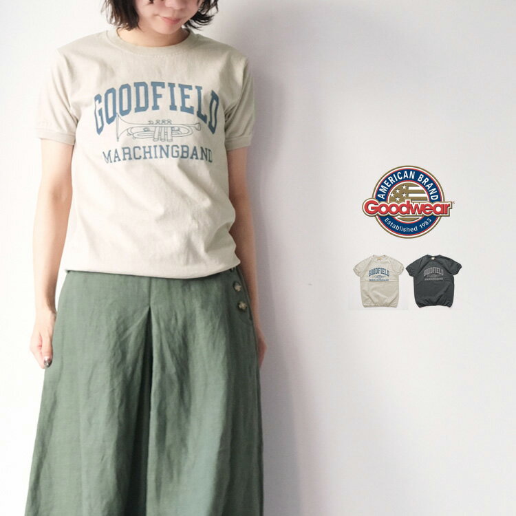 【LINE登録で500円オフクーポン】 GOODWEAR グッドウェア tシャツ クルーネック ショートスリーブ ロゴTシャツ NGT9801 2664 GF MARCHING 7.2oz CREW-NECK S/SL TEE CUFF HEM RIB 【2023SS 春夏】 ギフト 母の日 プレゼント ランキング