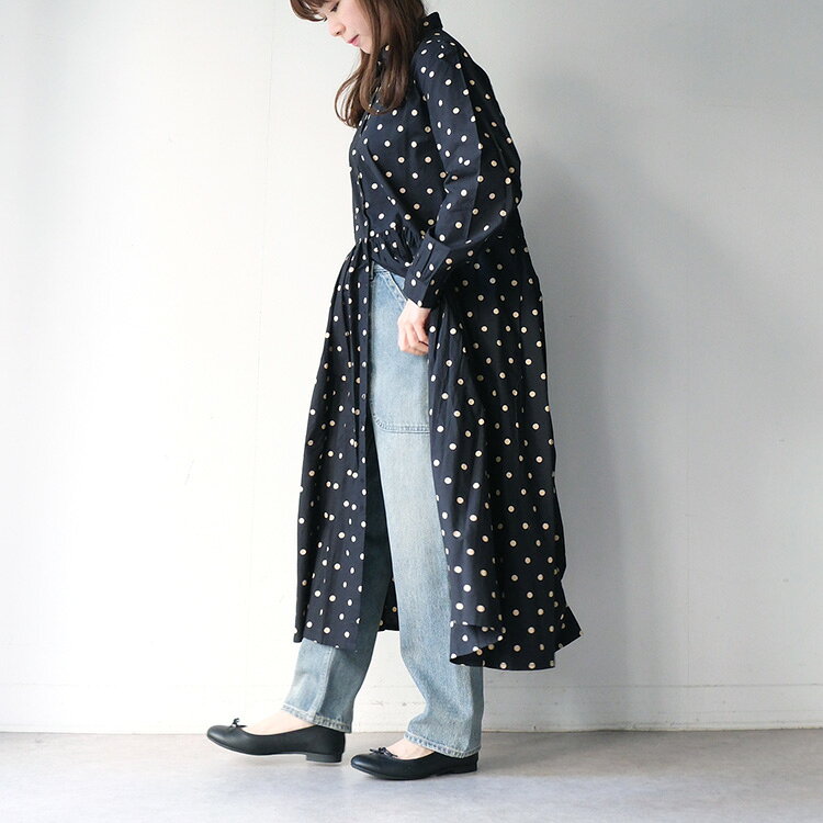 【20%OFF SALE/セール】 soil ワンピース soil 服 ソイル ワンピース SOIL ソイル 40'S POPLIN DOT PRINT REGULAR COLLAR DRESS NSL22533 ポプリン ドットプリント レギュラーカラー ドレス 長袖 春 秋 冬 40代 50代 ギフト プレゼント ランキング stillfr-10014221 Chouquetteシュケットレディース服 サンプル画像3
