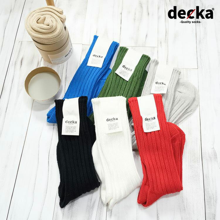Rakuten - decka デカCased Heavyweight Plain Socks de-01 靴下 ソックス ショート丈 ミドル丈 コットン 定番 厚手 ギフト プレゼント ランキング