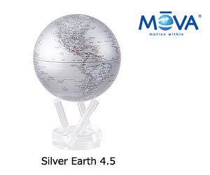 【MOVA Globe ムーバグローブ 4.5】Silver Earth 4.5インチ / 地球儀