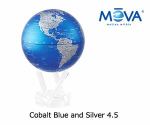 【MOVA Globe ムーバグローブ 4.5】Cobalt Blue and Silver 4.5インチ / 地球儀