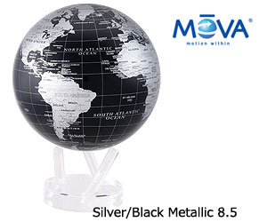 【MOVA Globe ムーバグローブ 8.5】Silver/Black Metallic 8.5インチ / 地球儀