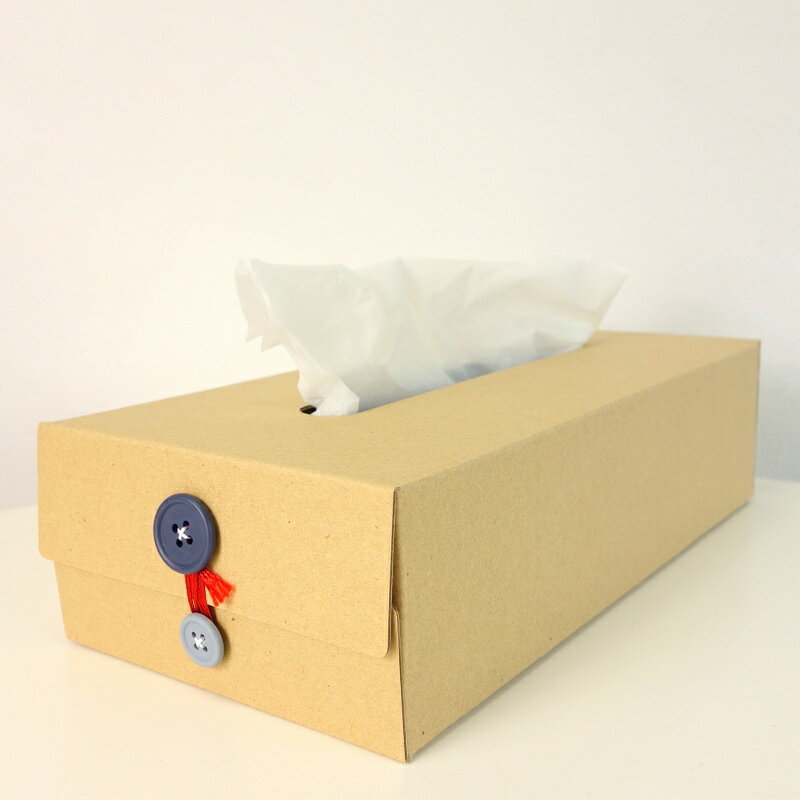 【craft_one】 ボタン ティッシュボックス BUTTON TISSUE BOX ネイビー