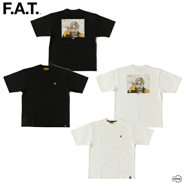 【SALE 25％OFF 定価9,350円】F.A.T. TAVU "2PAC" F32320-TS03 TAVU×Sb×F.A.T. | トリプルコラボ | 半袖ヘビーオンスTシャツ クルーネック トップス ゆったり 白 ホワイト グラフィック プリント アート 地図 ロゴ刺繡 セール エフエーティー 正規取扱店