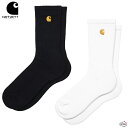 carhartt WIP CHASE SOCKS I029421 チェイスソックス 靴下 シンプル 黒 ブラック 白 ホワイト ワンポイント 刺繍 ロゴ ストリ...