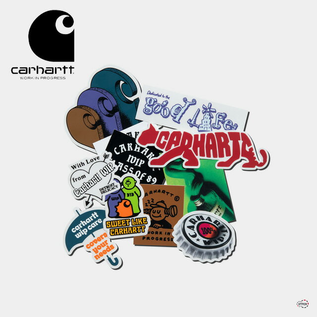 楽天STiTCH2004carhartt WIP Sticker Bag I029875 ステッカーバッグ 10枚入り シール ブランドロゴ サイズいろいろ カラフル 小物 雑貨 ストリート かわいい かっこいい 装飾 カーハート ダブリューアイピー 正規取扱店