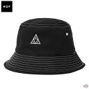 HUF HUF SET TT BUCKET HAT HT00717 HUF セット TT バケットハット 帽子 黒 サイズ展開 タグ ワンポイントロゴ 綿 シンプル 織り旗ラベル バケハ ストリート カジュアル アウトドア ステッチ 使いやすい オールシーズン ステッチ SM LXL 2サイズ ハフ 正規取扱店舗