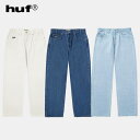 HUF CROMER PANT PT00242SU25 クロマーパンツ メンズ ボトムス ロゴ刺繍 テーパード コットンデニム スケートパンツ メンズ レディー...