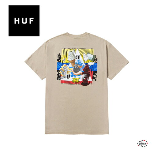  HUF HUF SEEING THINGS TT TEE TS01766 シーイング シングス ティー 半袖Tシャツ ストリートブランド メンズ ベージュ ハフ 正規取扱店舗 新品