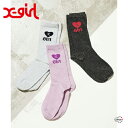 楽天STiTCH2004【SALE 定価2,200円】 X-girl LHEART GLITTER SOCKS 105222054012 エックスガール ハートグリッターソックス 靴下 ラメ レディース 白黒パープル XGIRL正規取扱店