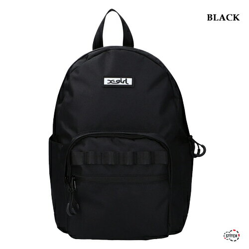 X-GIRL エックスガール BOX LOGO BACKPACK 105212053007 ボックスロゴバックパック リュックサック かばん シンプルデザイン 通勤 通学 大容量 PCスリーブポケット 黒 ブラック XGIRL 正規販売店 通学 レジャー 普段使い シンプル